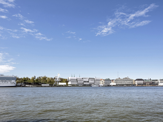 The new Guggenheim Museum perfectly integrates in the harbour's daily business. Picture: Wallmüller. © Kimmerle, Wallmüller